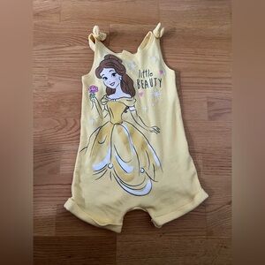 Disney Princess Yellow Baby Romper with Pink Logo